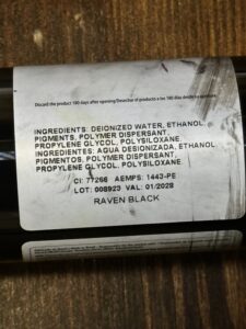 etiqueta de tinta homologada en españa para evitar la alergia al tatuaje.